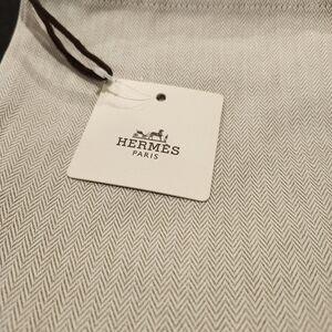 Hermes Cream and Brown Scarf